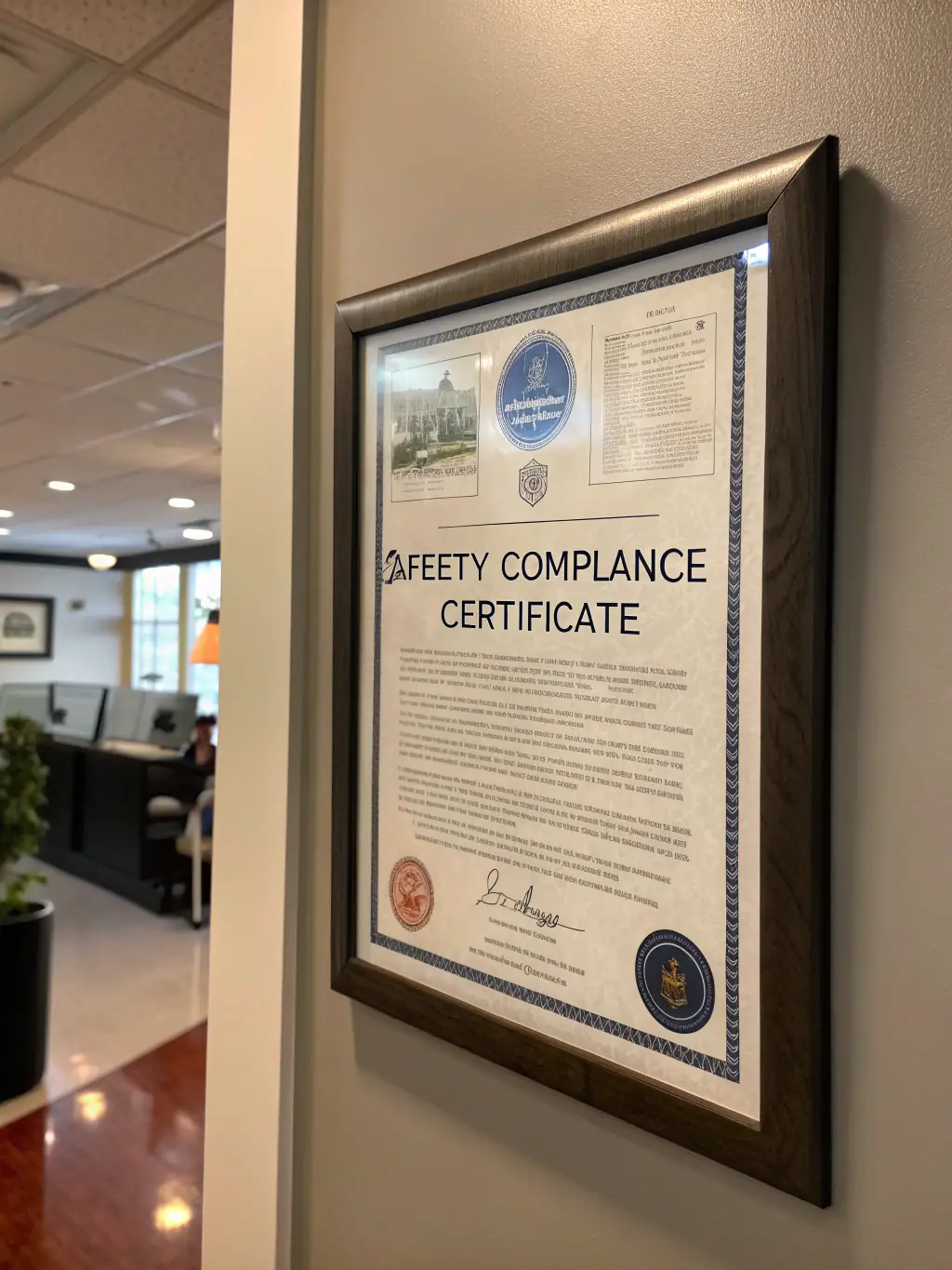 A close-up image of a gold-accented regulatory certificate with a watermark, set against a dark fintech background, symbolizing strict financial regulation and trustworthiness for forex traders.